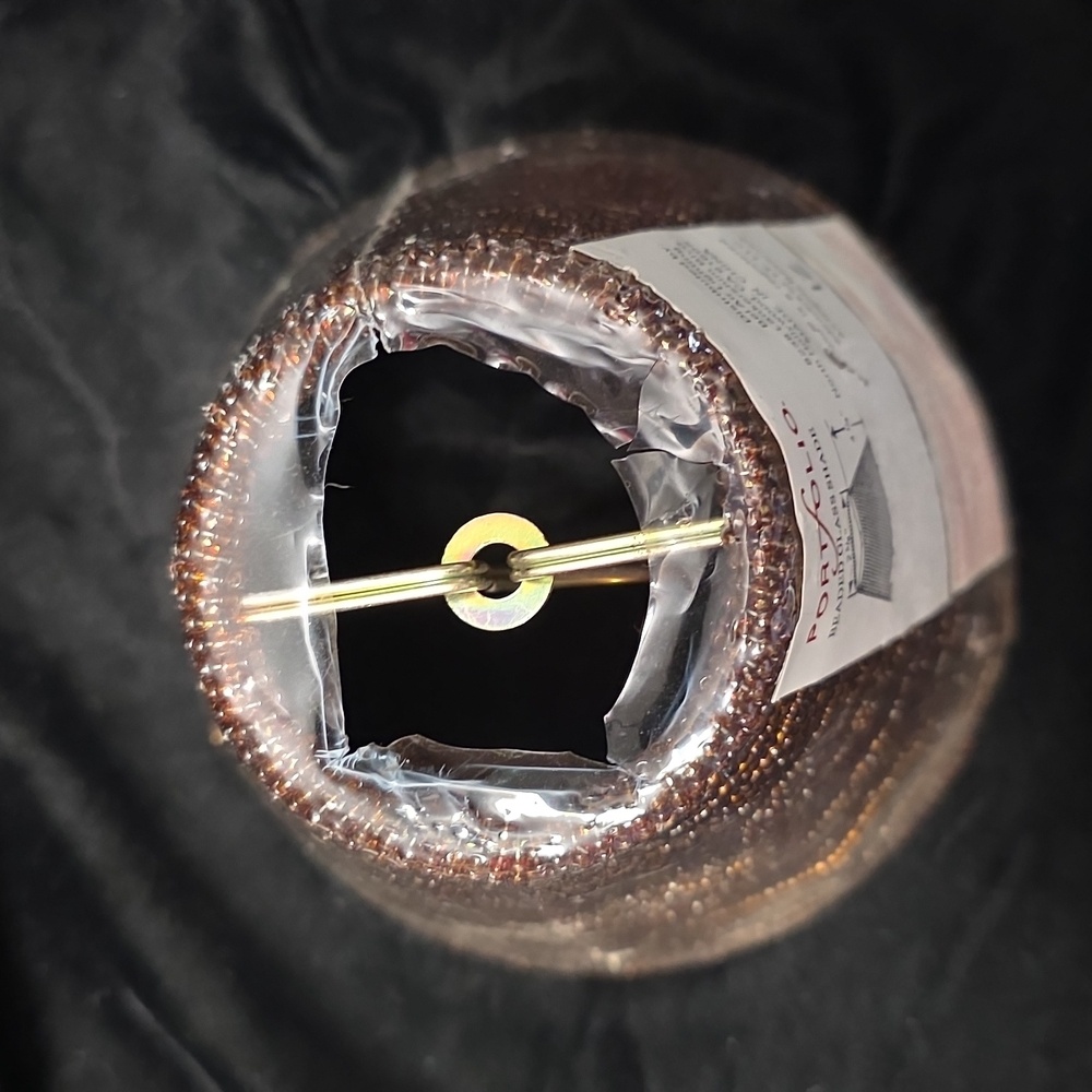 Portfolio Bronze Beaded Glass Shade, 2 5/8" × 5 1/4" × 4 1/4", NIP Shade #2 - Picture 3 of 6